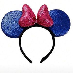 Mickey/Minnie Themed headband blue & pink